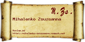 Mihalenko Zsuzsanna névjegykártya
